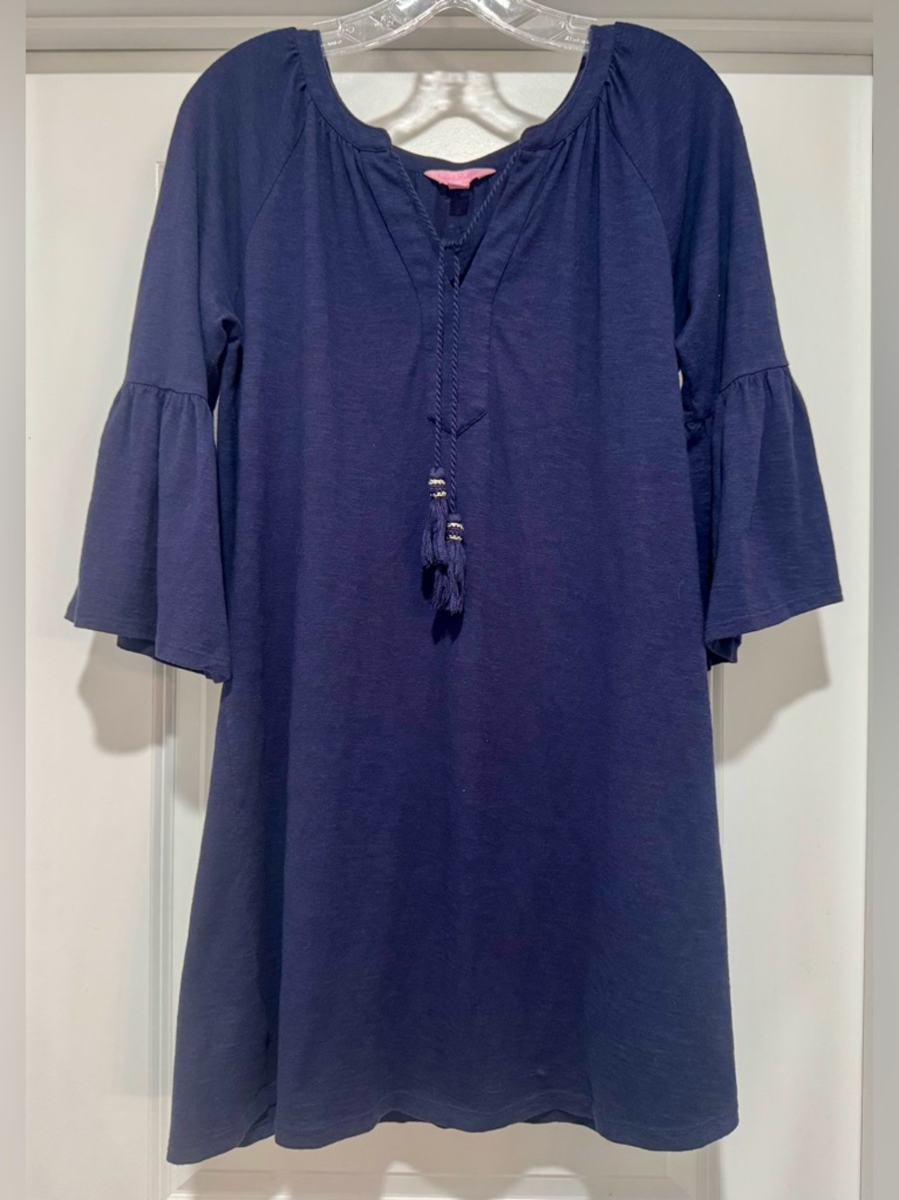 Lilly Pulitzer Del Lago Navy Tunic Dress with Bell Sleeves Size S